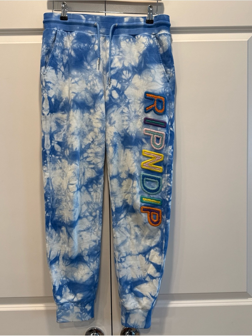Rip n Dip plasma joggers in blue tie dye lightning sz small